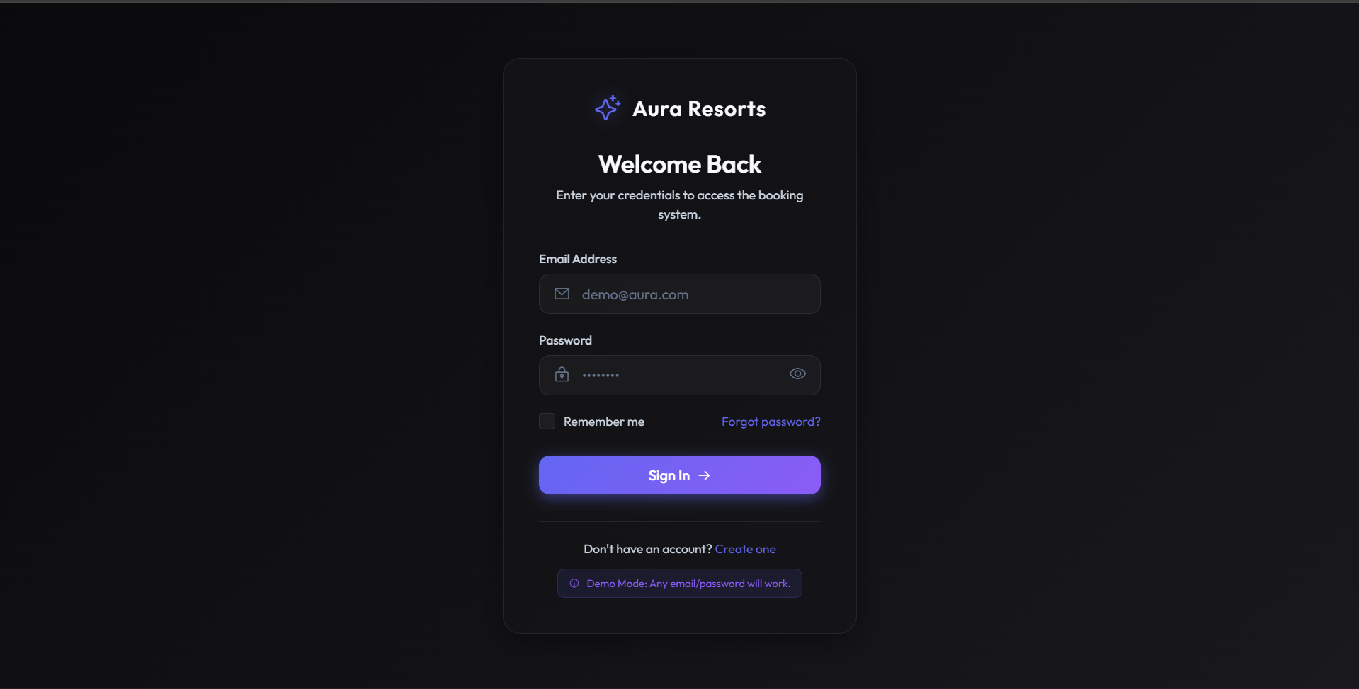 Booking System Preview 1